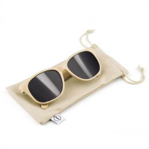 Okulary przeciwsłoneczne ze słomy pszenicznej B'RIGHT, bawełniane etui w komplecie | Adam - V7375-00