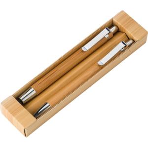 Bambusowy zestaw piśmienny, długopis touch pen i ołówek mechaniczny - V1803-16