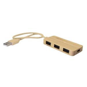 Bambusowy hub USB i USB typu C B'RIGHT | Kenzie - V7283-17