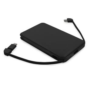 Power bank 5000 mAh ze zintegrowanymi kablami, adapter w komplecie | Presley - V0905-03