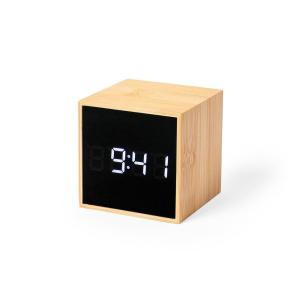 Bambusowy zegar na biurko, budzik - V8310-18