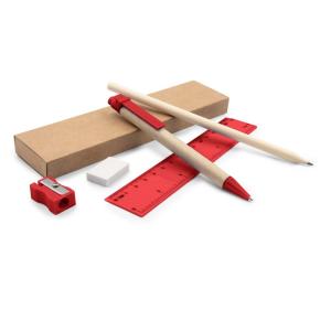 Zestaw szkolny, piórnik, ołówek, długopis, linijka, gumka i temperówka | Tobias - V7869-05