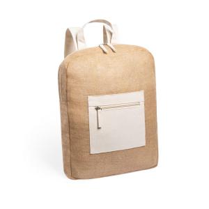 Plecak z juty z bawełnianymi elementami - V6714-00
