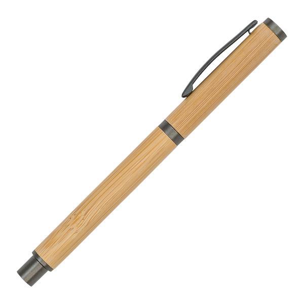 Bambusowy długopis w pudełku Machino, beżowy-1639480