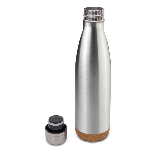 Butelka próżniowa z korkowym spodem Jowi 500 ml, srebrny-1638816