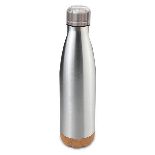 Butelka próżniowa z korkowym spodem Jowi 500 ml, srebrny-1638815