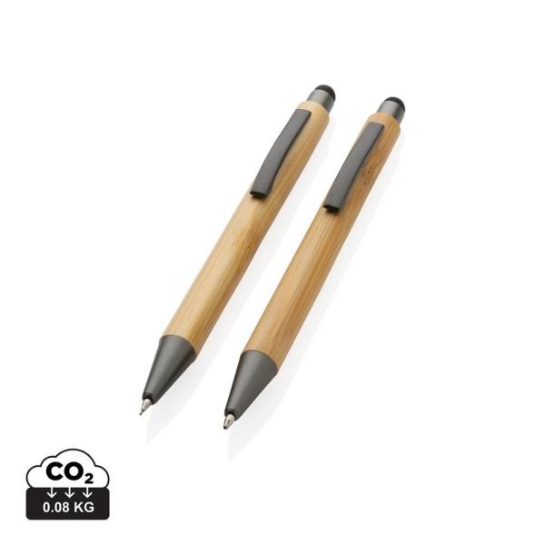 Bambusowy zestaw piśmienny, długopis i ołówek - P611.109-1464404