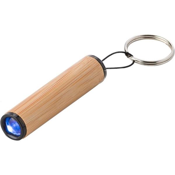 Bambusowy brelok do kluczy, lampka LED - V4896-17-1462981