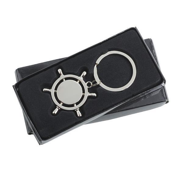 Brelok metalowy Steering Wheel, srebrny - druga jakość-1635168