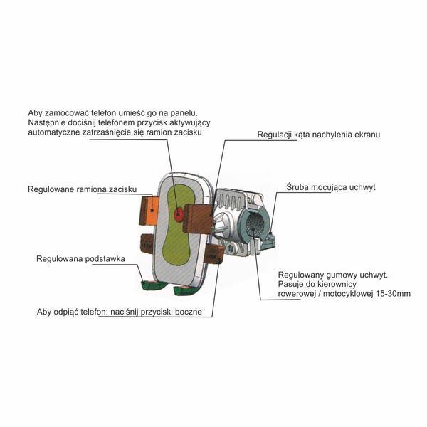 Uchwyt na telefon do roweru Cellsteady, czarny-1636641