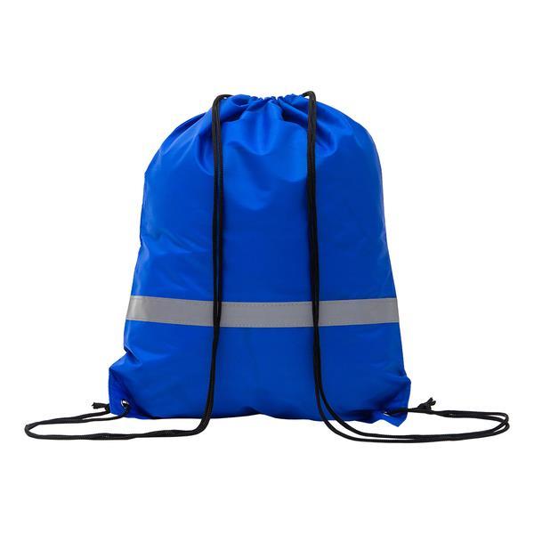 Plecak promocyjny z taśmą odblaskową, niebieski-1635656