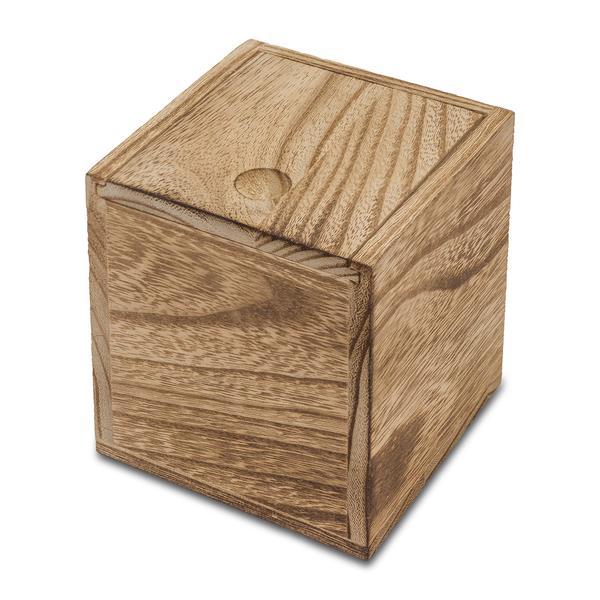 Świeca w drewnianym pudełku Silia, brązowy-1639729