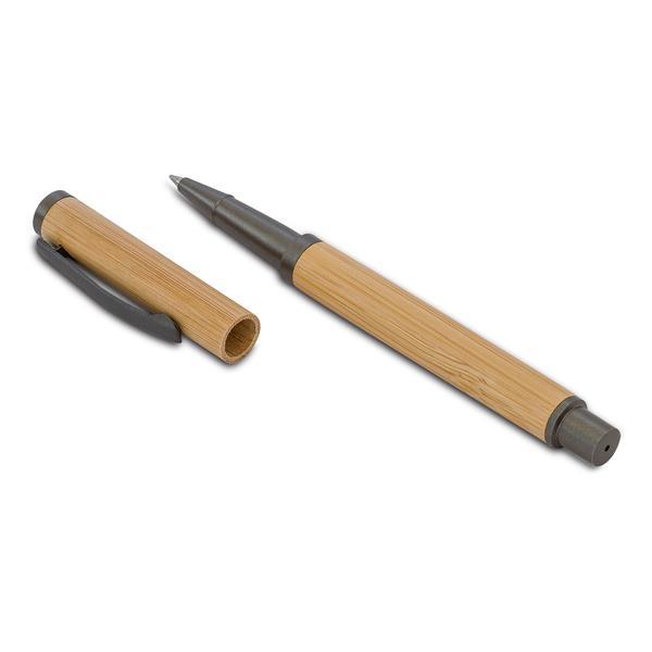 Bambusowy długopis w pudełku Machino, beżowy-1639477