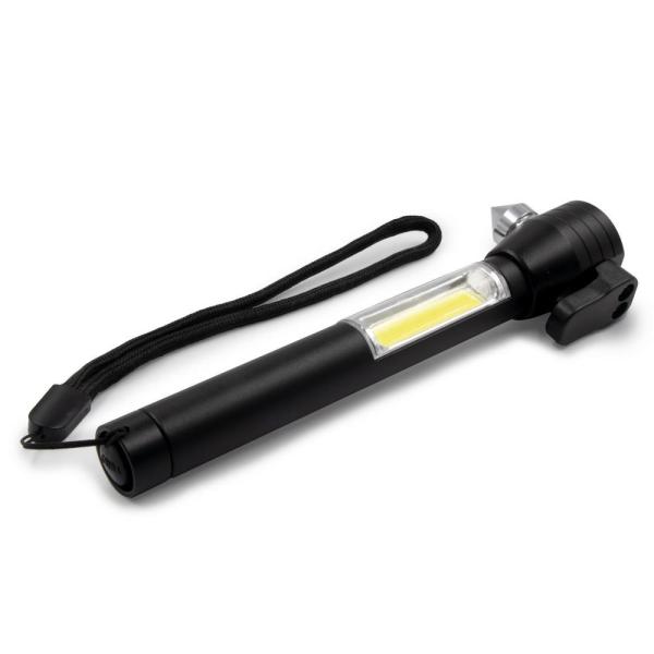 Latarka bezpieczeństwa 1 LED COB, przecinak do pasów, młotek bezpieczeństwa | Flint - V0925-03-1462873