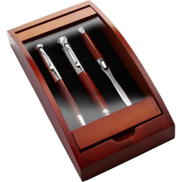 Zestaw piśmienny, długopis, pióro wieczne i nóż do otwierania listów - V1265-17-1441619