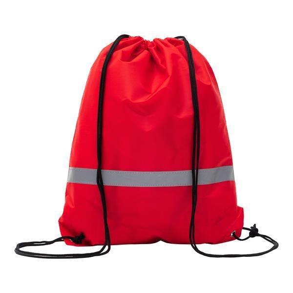 Plecak promocyjny z taśmą odblaskową, czerwony-1635662
