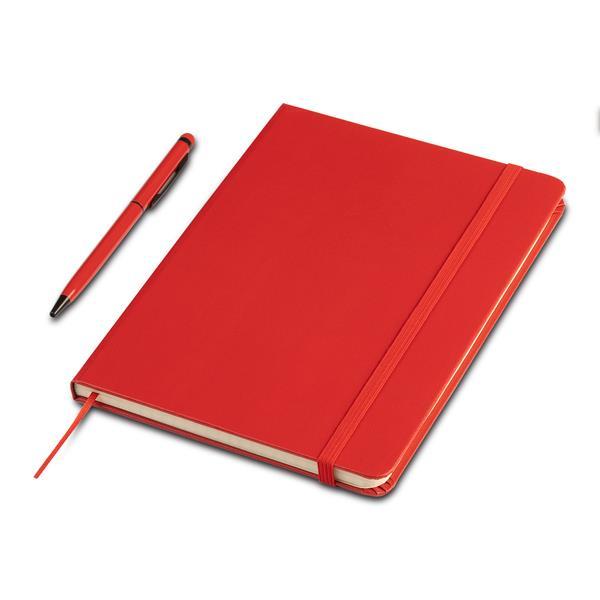 Zestaw notes z długopisem Abrantes, czerwony-1637282